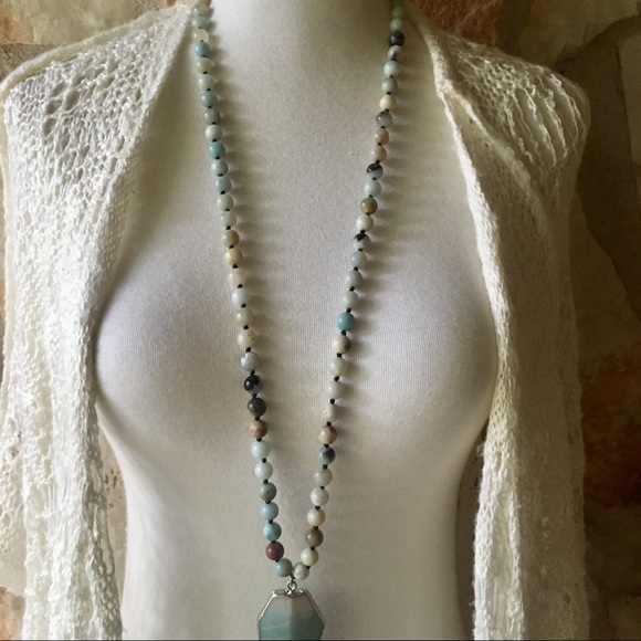 Anthro Amazonite Boho Necklace - Picture 5 of 6